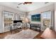 Bright office with multiple windows, hardwood floors, and modern decor at 540 Woodall Ne Ave, Atlanta, GA 30306