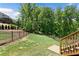 Well-maintained backyard featuring a lush lawn and a black metal fence for added privacy and security at 409 Retreat Ln, Canton, GA 30114