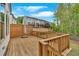 Wooden deck featuring a brown wooden railing and a view of the backyard at 409 Retreat Ln, Canton, GA 30114