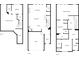 Floor plans of a home displaying the layout of basement, main floor and second floor at 409 Retreat Ln, Canton, GA 30114