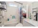 Full bathroom featuring a shower/tub combo and a white vanity at 1316 Plaza Sw Ave, Atlanta, GA 30310