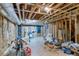 An unfinished basement is ready to be renovated to the homeowner's preference at 3485 Aubusson Trce, Johns Creek, GA 30022