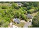 Expansive aerial view of estate homes with private pools and verdant landscaping in a tranquil neighborhood at 109 Hawks Bnd, Canton, GA 30115