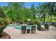 Backyard pool surrounded by lush landscaping, lounge chairs, and plenty of space for relaxing at 109 Hawks Bnd, Canton, GA 30115