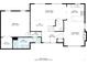 First floor plan featuring the living room, kitchen, dining room, bedroom, and bathroom at 1758 Bridgestone Ct, Marietta, GA 30066