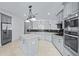 Contemporary kitchen featuring gray cabinets, stainless steel appliances, and granite countertops at 2400 Honey Ct, Mcdonough, GA 30252