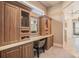 Built-in office nook with custom cabinets and a granite countertop at 233 Millstone Pkwy, Woodstock, GA 30188