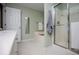 Bright bathroom featuring a shower, soaking tub, and neutral tones for a relaxing spa-like feel at 210 Creekside Overlook, Hiram, GA 30141