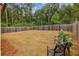 Spacious backyard with a privacy fence and mature trees at 821 Ethereow Ct, Lawrenceville, GA 30046