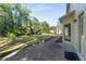An outdoor patio with an open, spacious green backyard at 120 Julia Ct, Fayetteville, GA 30214