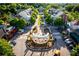 An aerial view of Smyrna Market Village, showcasing its layout, architecture, and surrounding landscape at 1436 Wicker Wood Se Pl # 10, Smyrna, GA 30080