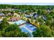 Neighborhood aerial showcasing community pool, clubhouse, and tennis courts at 4215 Idlewood Dr, Cumming, GA 30040