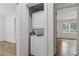 Conveniently located stackable washer and dryer in closet adjacent to bedroom at 2590 Eastwood Dr, Decatur, GA 30032