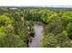 Picturesque aerial view of a serene lake surrounded by lush green trees at 3717 Birchbriar Ct, Decatur, GA 30034