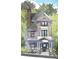 Illustration of a three-story home featuring a front porch and detailed trim at 11825 Serenbe Ln, Chattahoochee Hills, GA 30268