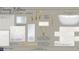 Architectural rendering of a bathroom, highlighting vanity, faucets, finishes, and a soaking tub at 11825 Serenbe Ln, Chattahoochee Hills, GA 30268