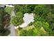 Aerial view of a home nestled in lush greenery, showcasing the roof and driveway at 132 Picketts Creek Dr, Acworth, GA 30101