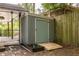Exterior shot of wooden storage shed with ramp access at 1875 Fairway Ne Cir, Atlanta, GA 30319