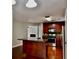 Kitchen area looking out to the living room with an island at 5635 Cedar Pass, Fairburn, GA 30213