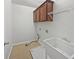 Laundry room with utility sink, tile flooring, shelving and overhead storage at 7155 Homestead Rd, Rex, GA 30273