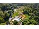 Community aerial view featuring multiple baseball fields and a swimming pool surrounded by lush greenery at 917 Gaylemont Cir, Decatur, GA 30033