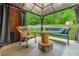 Charming covered outdoor patio with comfortable seating and serene backyard view at 2498 Highway 212, Covington, GA 30016