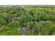 Overhead shot showcases multiple houses among trees and greenery, creating a peaceful neighborhood setting at 424 Melrose Ave, Decatur, GA 30030