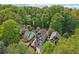 Picturesque aerial view of a neighborhood with homes nestled among lush, mature trees at 424 Melrose Ave, Decatur, GA 30030