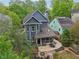 A well-maintained blue house with a charming backyard featuring a fire pit and screened in porch at 424 Melrose Ave, Decatur, GA 30030