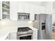 Modern kitchen features stainless steel appliances and white cabinets at 424 Melrose Ave, Decatur, GA 30030