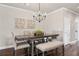 Charming dining space with a wooden table, upholstered chairs, and rustic decor for a cozy ambiance at 5128 Noble Village Way # 35, Lilburn, GA 30047