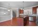 Modern kitchen with an eat-in dining area with hardwood floors at 1530 Wehunt Se Cir # 19, Smyrna, GA 30082