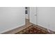 Bedroom with hard wood floors and showing a decorative area rug at 3999 Wabash Ln, Ellenwood, GA 30294