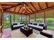 Cozy sunroom with wood ceiling, comfortable seating, and large windows for outdoor views at 2783 Mount Olive Dr, Decatur, GA 30033