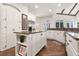 Modern kitchen featuring white cabinets, granite countertops, stainless steel appliances and a center island at 8715 Islesworth Ct, Duluth, GA 30097