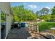 Backyard deck with grill overlooks spacious grassy area with mature trees, perfect for outdoor enjoyment at 151 Grandma Branch Rd, Grantville, GA 30220