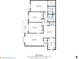 Detailed floor plan showing layout, room dimensions, and balcony of the home at 6851 Roswell Rd # B15, Sandy Springs, GA 30328