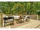 Relaxing outdoor deck with comfortable seating and wooded views, perfect for gatherings at 2152 Tourney Dr, Marietta, GA 30062