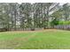 Fenced-in backyard with a large grassy area and mature trees, perfect for outdoor activities at 4512 Evan Ct, Hoschton, GA 30548