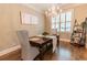 Cozy dining room with modern chandelier, stylish table setting, and window views at 2448 Gatebury Cir, Atlanta, GA 30341
