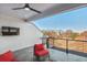 Balcony with outdoor furniture, ceiling fan, and panoramic views of the city skyline at 337 Pine Ne St # B, Atlanta, GA 30308