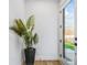 Inviting home entrance with sleek white door, modern plant, and hardwood flooring at 337 Pine Ne St # B, Atlanta, GA 30308