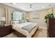 Cozy bedroom with a ceiling fan, window with natural light, and furnishings at 4909 Glenwhite Dr, Duluth, GA 30096