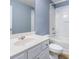 Clean bathroom featuring a white vanity and shower/tub combination at 3366 Thornbridge Dr, Powder Springs, GA 30127
