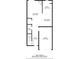 Detailed floor plan of the first floor showing the kitchen, living room, and garage at 3366 Thornbridge Dr, Powder Springs, GA 30127