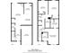 Two floor plans of the property featuring a kitchen, living room, bedrooms, bathrooms, and garage at 3366 Thornbridge Dr, Powder Springs, GA 30127