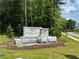 The entrance to Tribble Mill Park features stone signage, marking Harris Greenway Trailhead and inviting visitors at 882 Nestling Dr, Lawrenceville, GA 30045