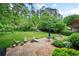 Lush backyard with a brick patio perfect for entertaining, and a playset for outdoor fun at 1470 Rhododendron Nw Dr, Acworth, GA 30102