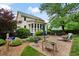 Charming home backyard featuring a brick patio, beautiful landscaping, and a covered porch at 1470 Rhododendron Nw Dr, Acworth, GA 30102