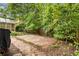 Beautifully landscaped backyard with mature trees, a stone patio, and garden at 865 Ashland Ne Ave, Atlanta, GA 30307